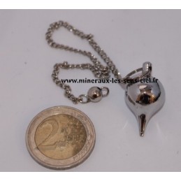 Pendule de radiesthésie - Petite goutte métal chromé