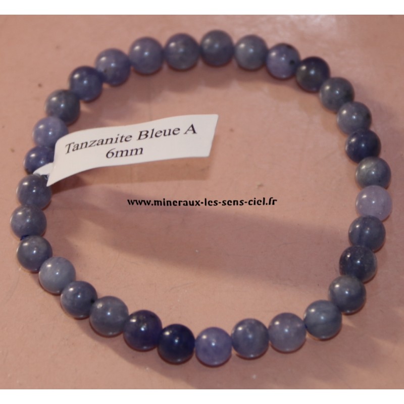 Bracelet boules 6mm pierre Tanzanite