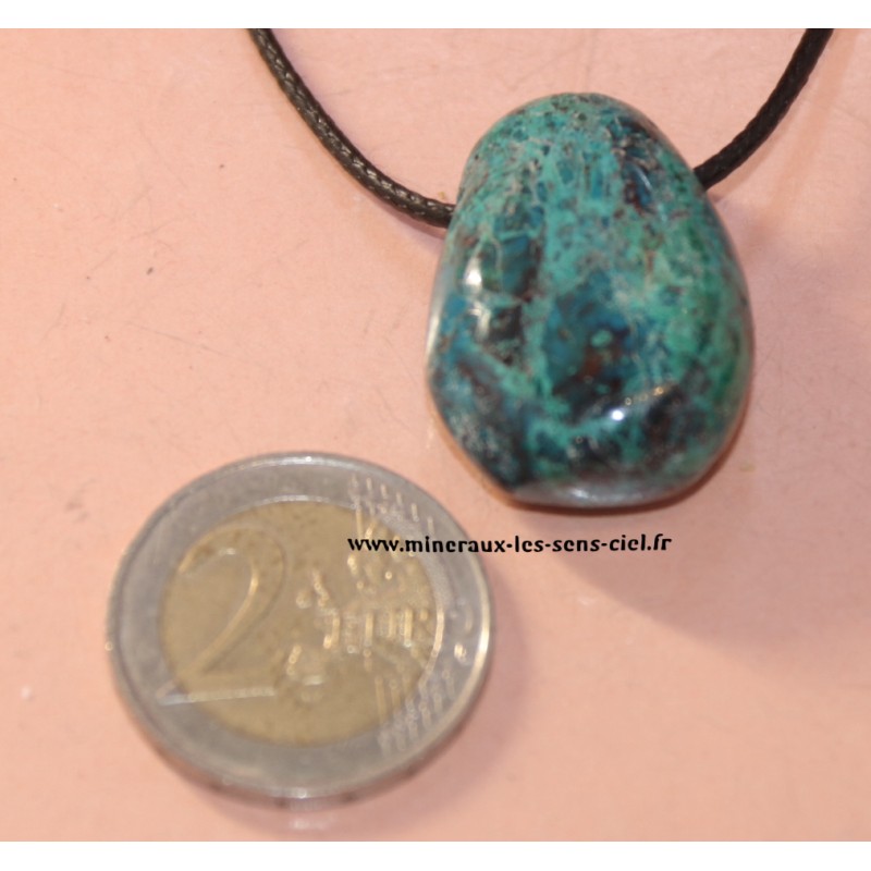 pendentif goutte chrysocolle pierre roulée