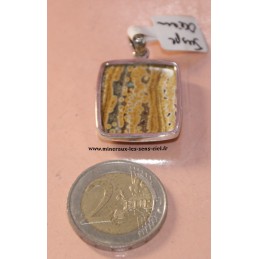 pendentif monté sur argent jaspe Océan