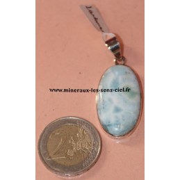 pendentif larimar monté sur argent