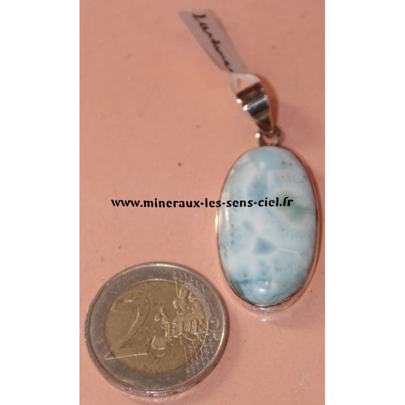 pendentif larimar monté sur argent