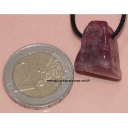 pendentif pierre roulée tourmaline rose