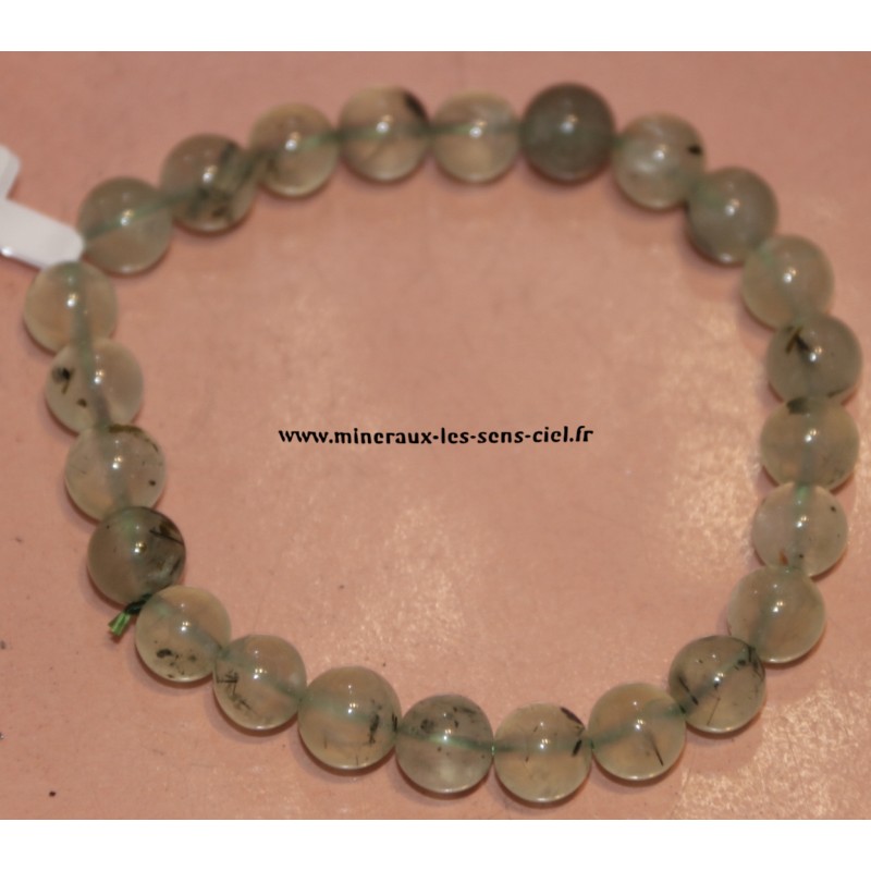 bracelet boules 8mm pierre prehnite