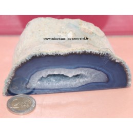 Bloc de pierre agate bleue brut poli
