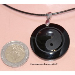 pendentif pierre obsidienne noire yin et yang