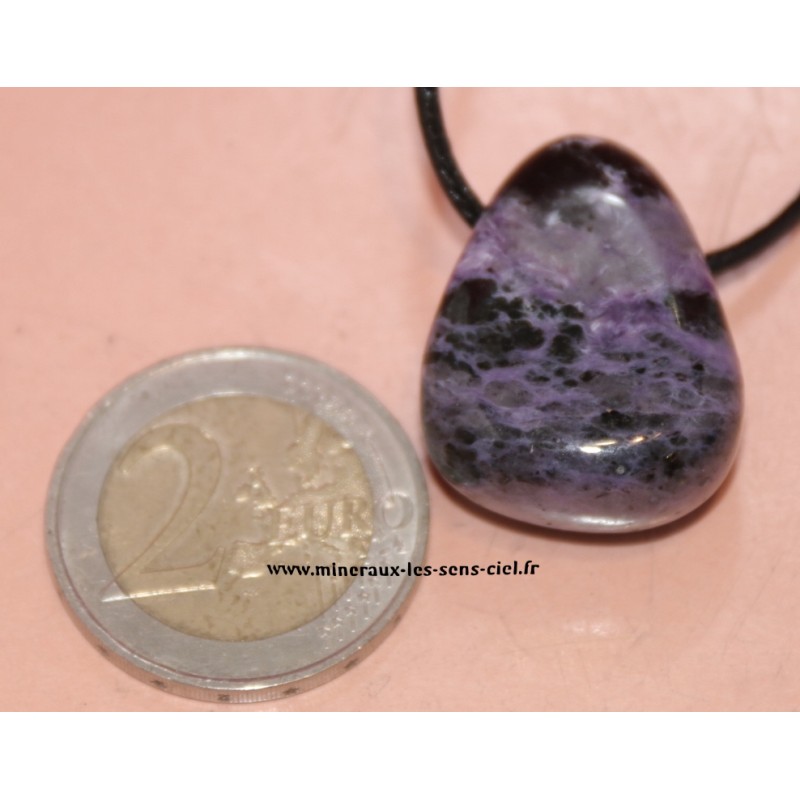 pendentif goutte pierre charoite