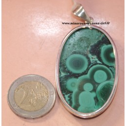 pendentif en argent pierre malachite