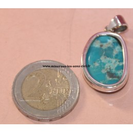 pendentif pierre turquoise monté sur argent