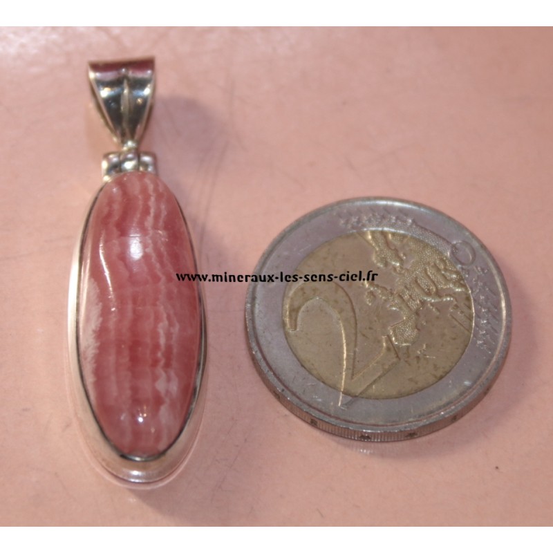 pendentif rhodochrosite extra sur argent