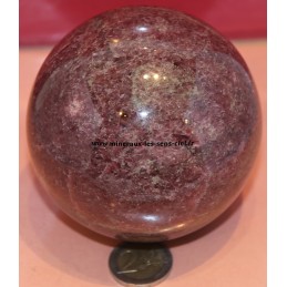 Sphère pierre Rhodonite poli 1500grs - Diamètre 92mm