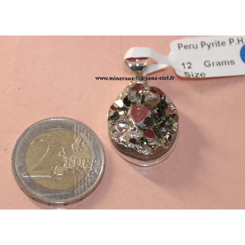 Pendentif en Pyrite brute sur Argent