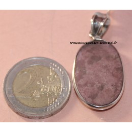 Pendentif Ovale Rhodonite sur Argent