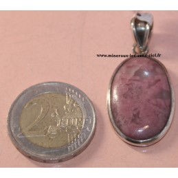 Pendentif Ovale Rhodonite sur Argent