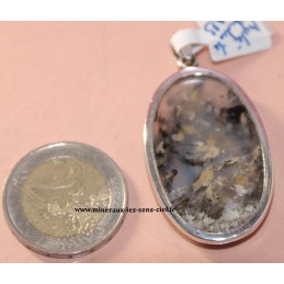 Pendentif Agate Dendritique sur Argent