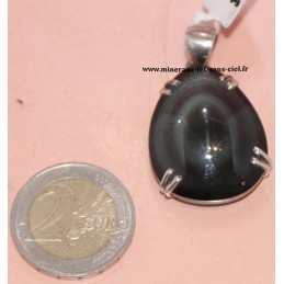 Pendentif Obsidienne Oeil Céleste sur Argent