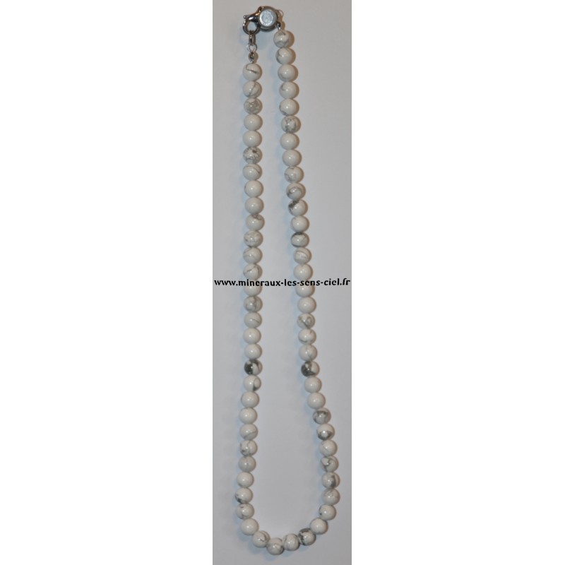 Collier Boules 6mm Magnésite - 45cm