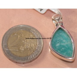 Pendentif Amazonite poli sur Argent