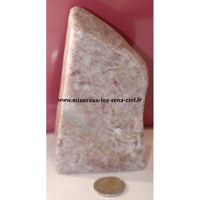 bloc de pierre quartz fraise poli