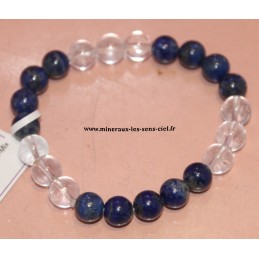 Bracelet Boules 8mm Lapis Lazuli - Cristal de Roche