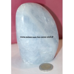 Bloc de pierre calcite bleue brut poli