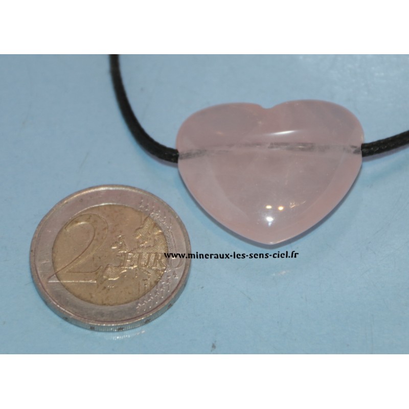 pendentif coeur en quartz rose