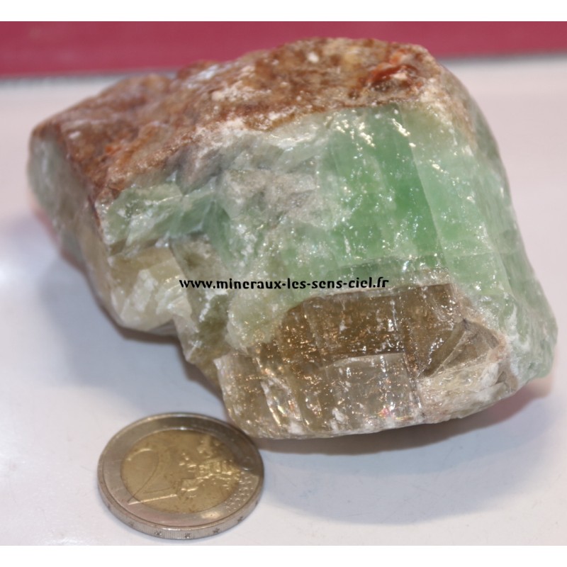 bloc de pierre calcite verte brute