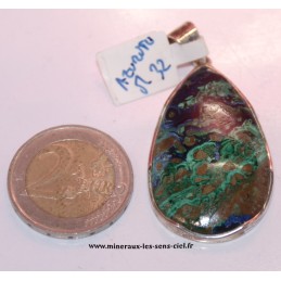 pendentif argent pierre azurite malachite