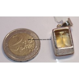 pendentif en argent pierre citrine extra