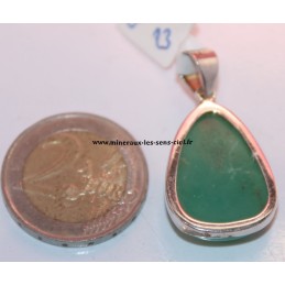 pendentif pierre chrysoprase sur argent