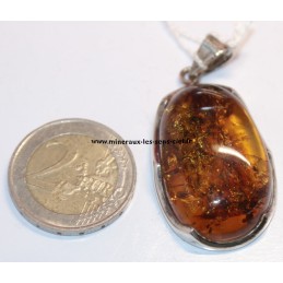 pendentif ambre sur argent