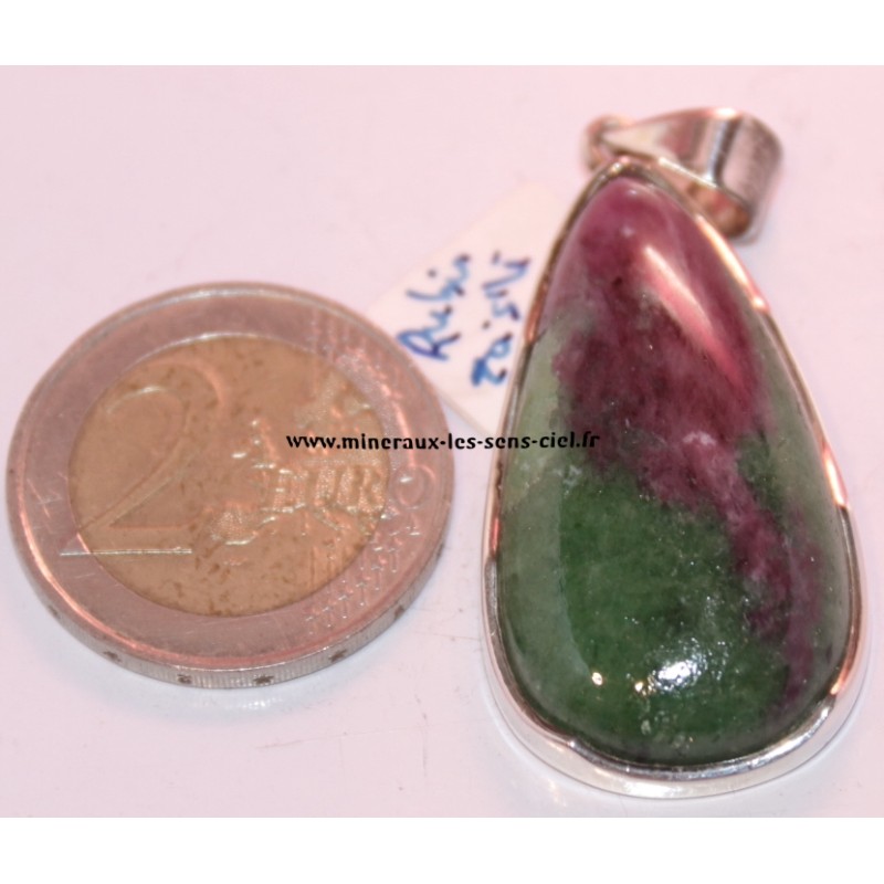 pendentif rubis zoisite sur argent