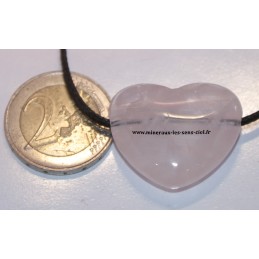 pendentif coeur en pierre quartz rose