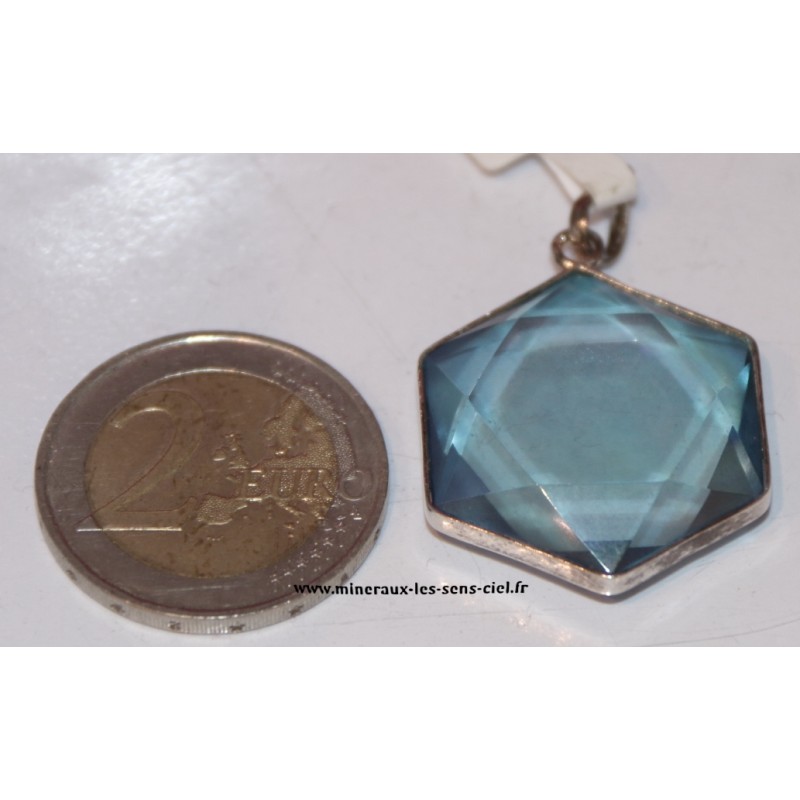 pendentif étoile de salomon pierre aqua aura