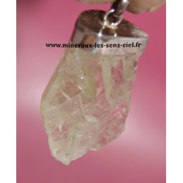 pendentif kunzite verte sur argent