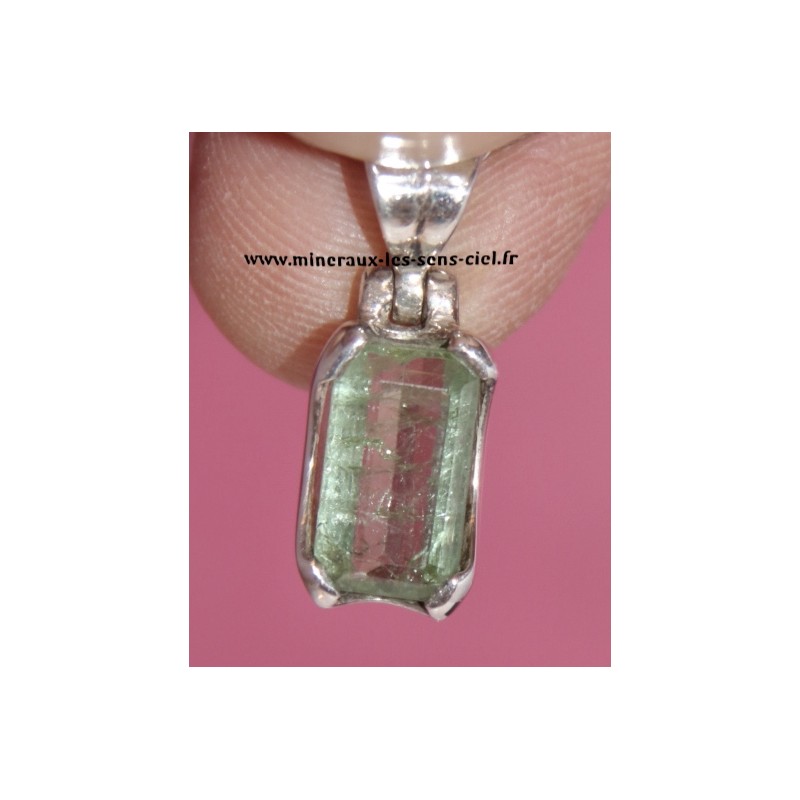 pendentif tourmaline verte extra sur argent