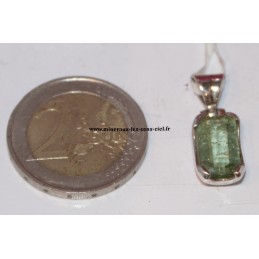 pendentif tourmaline verte sur argent