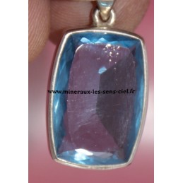 pendentif argent topaze bleue swiss blue