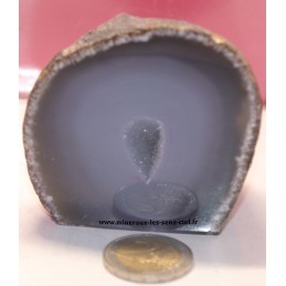 géode agate violette brute poli