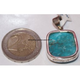 pendentif pierre turquoise d'arizona monté sur argent