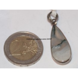 pendentif en argent pierre agate mousse