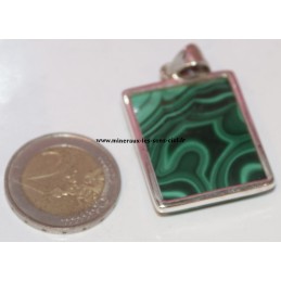 pendentif pierre malachite montée sur argent du Congo