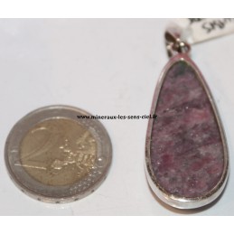 pendentif pierre rubis zoisite brute-poli sur argent