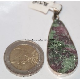 pendentif argent pierre rubis zoisite brute