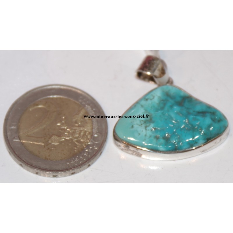 pendentif argent pierre turquoise extra d'Arizona