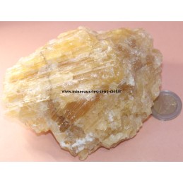 calcite miel bloc de pierre brute