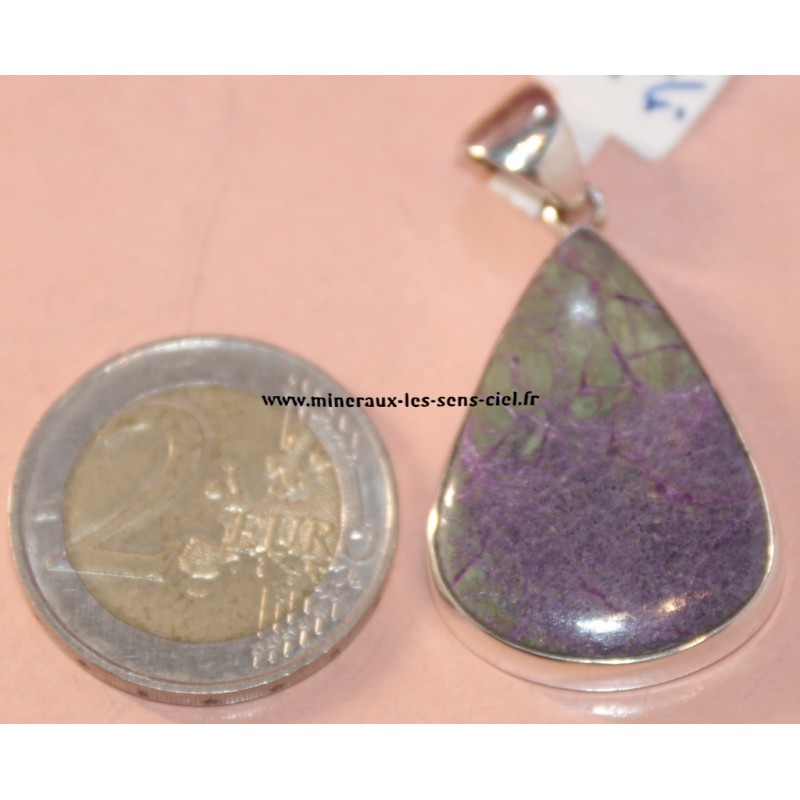 pendentif pierre purpurite en argent