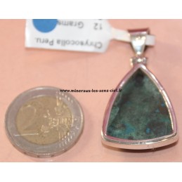 pendentif pierre chrysocolle en argent