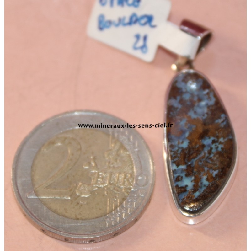 pendentif en argent pierre opale boulder