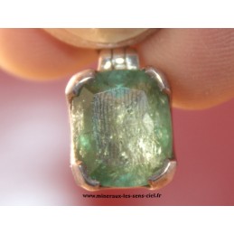 pendentif tourmaline verte sur argent